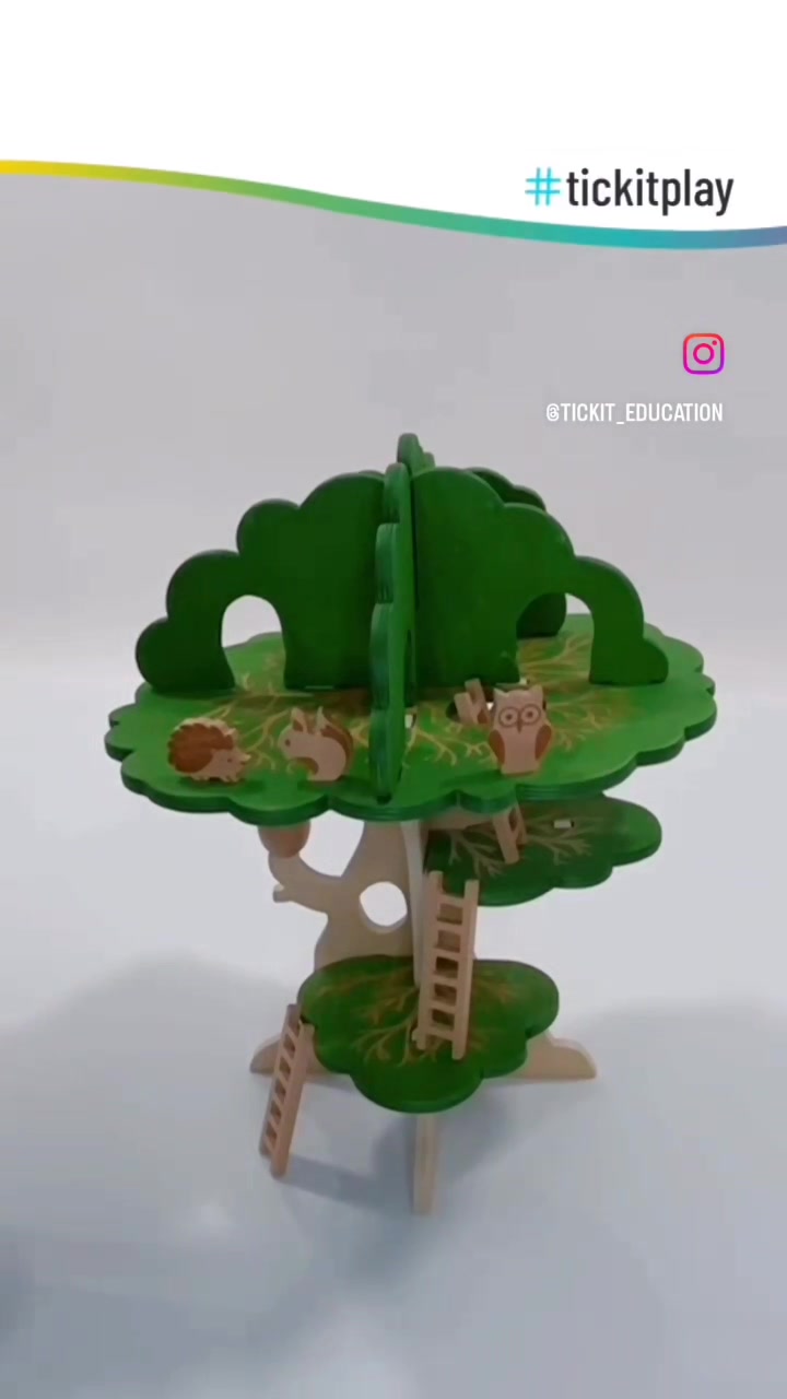Tickit Woodland Trail Tree House – Cabane En Bois à 3 Niveaux Avec Figurines – Jeu D'imagination Dès 3 Ans