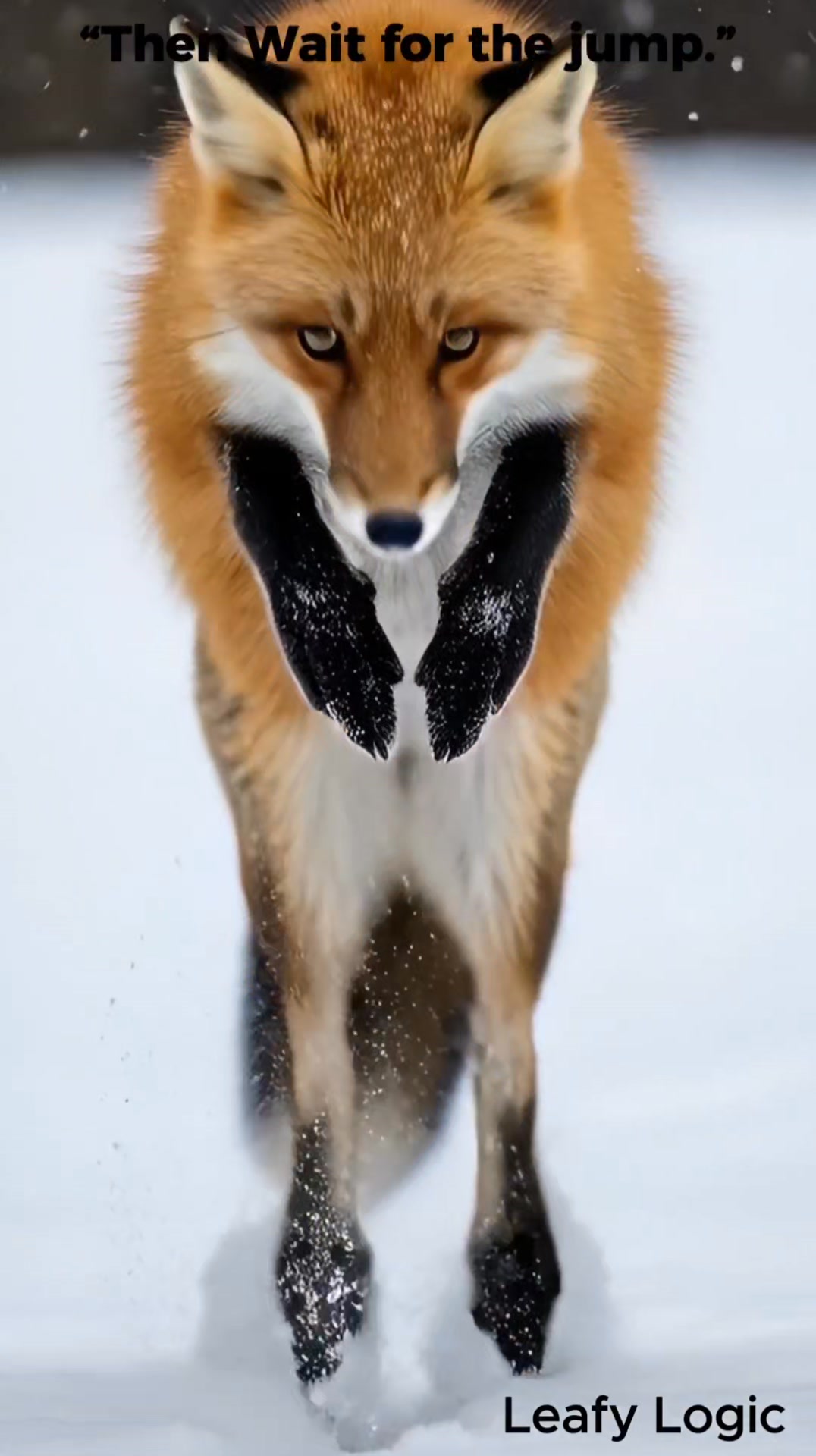 🌐 In the middle of a quiet winter field, the American red fox freezes ...