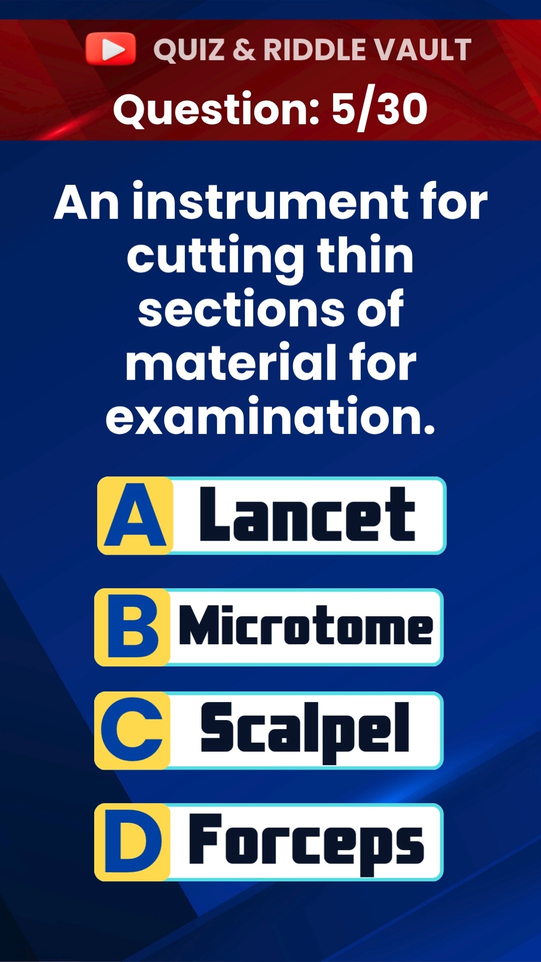 📘 VOCABULARY CHALLENGE! An instrument for cutting thin sections of a ...