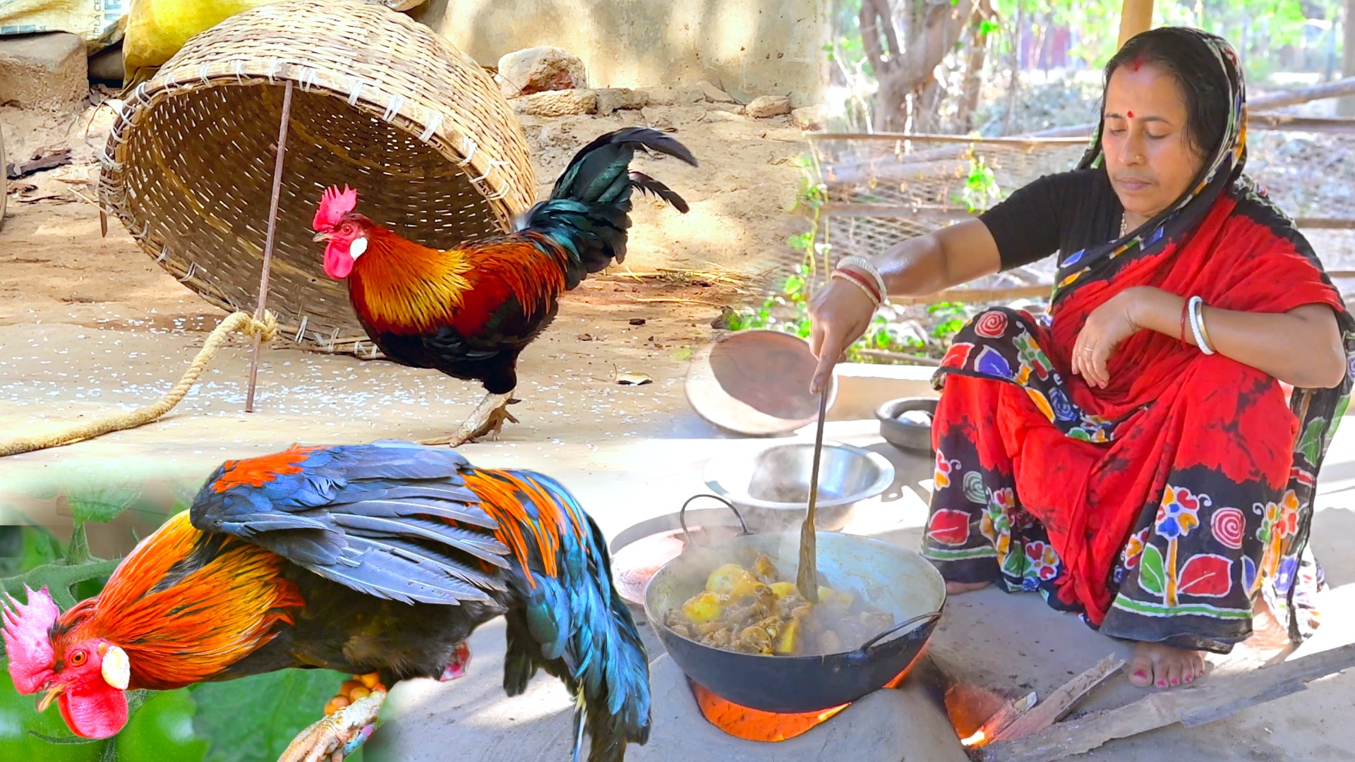 শীতের স্পেশাল দেশি লাল মোরগের ঝোল ভাত রান্না | Village pure deshi Red