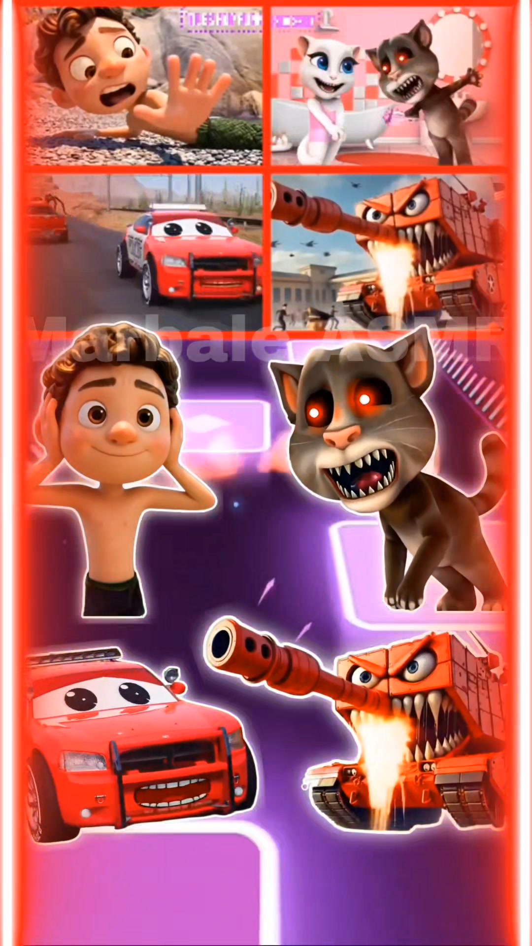 Luca ⚡ Talking Tom X Talking Angela ⚡ McQueen Police ⚡ McQueen Tank ...