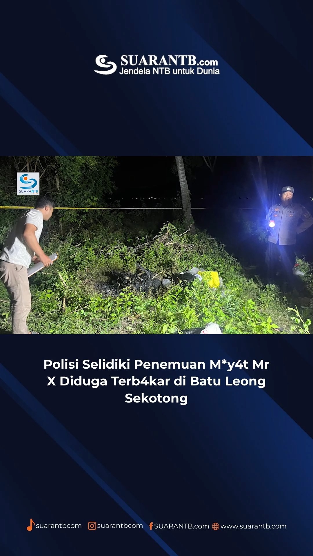 Polisi Selidiki Penemuan M*y4t Mr X Diduga Terb4kar di Batu Leong ...