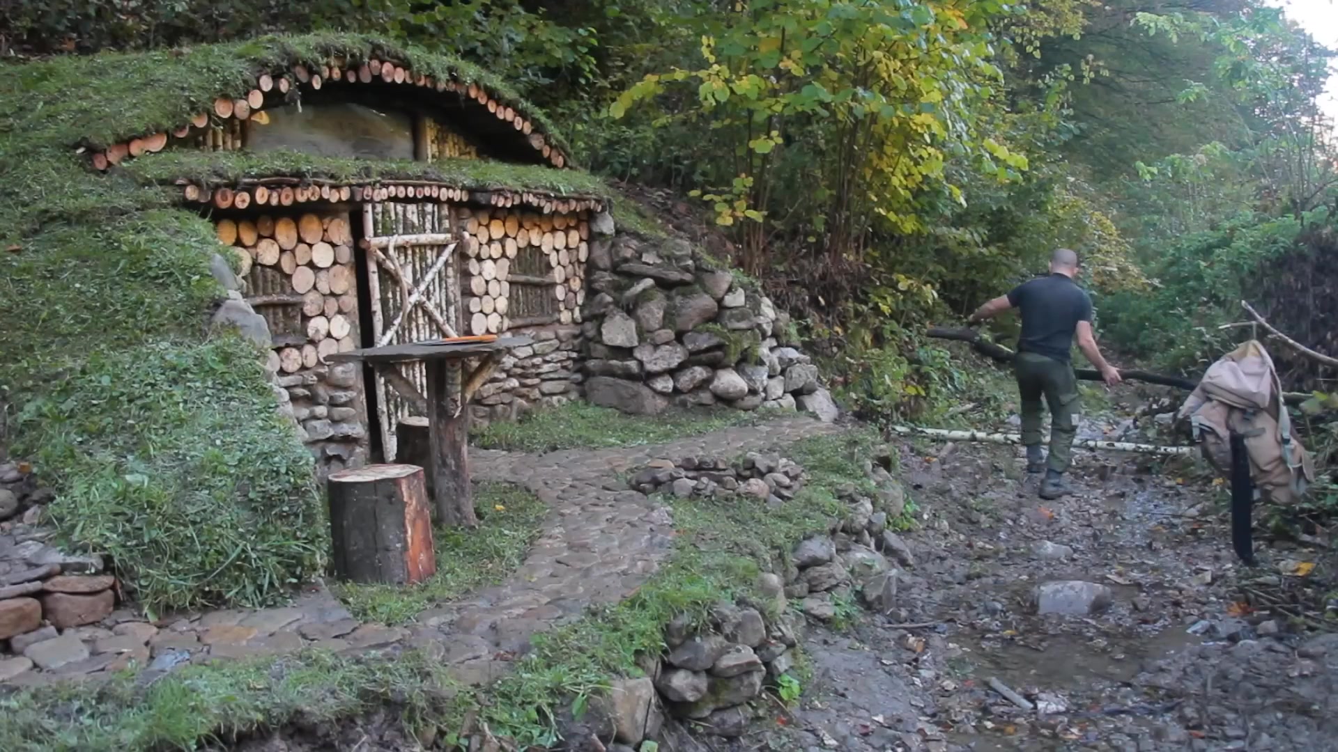 Man Constructs a Stone Cabin on the Mountain Slope Alone_part069 | John ...