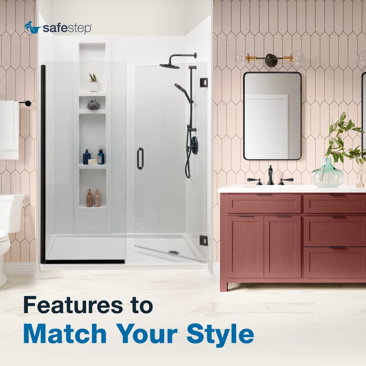 A modern walk-in shower that fits the way you live. Choose features ...