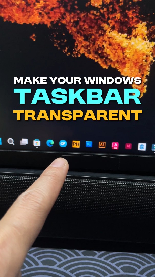 Turn Your Windows Taskbar Transparent😱 #pctips #pctricks #transclusent ...