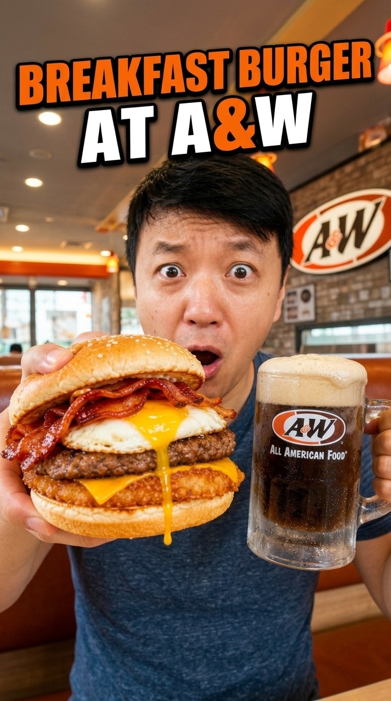 I order some of A&W's famous food, dig into the burgers, and see