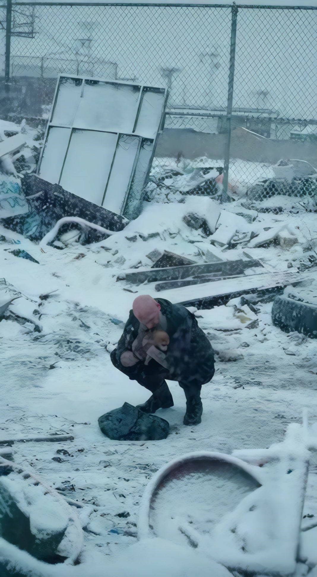 In the middle of a raging snowstorm, a lone biker spotted a pile of ...