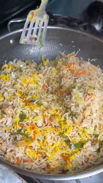 Chinese Style Chicken Egg Fried Rice Recipe #food #recipe | Haris and ...