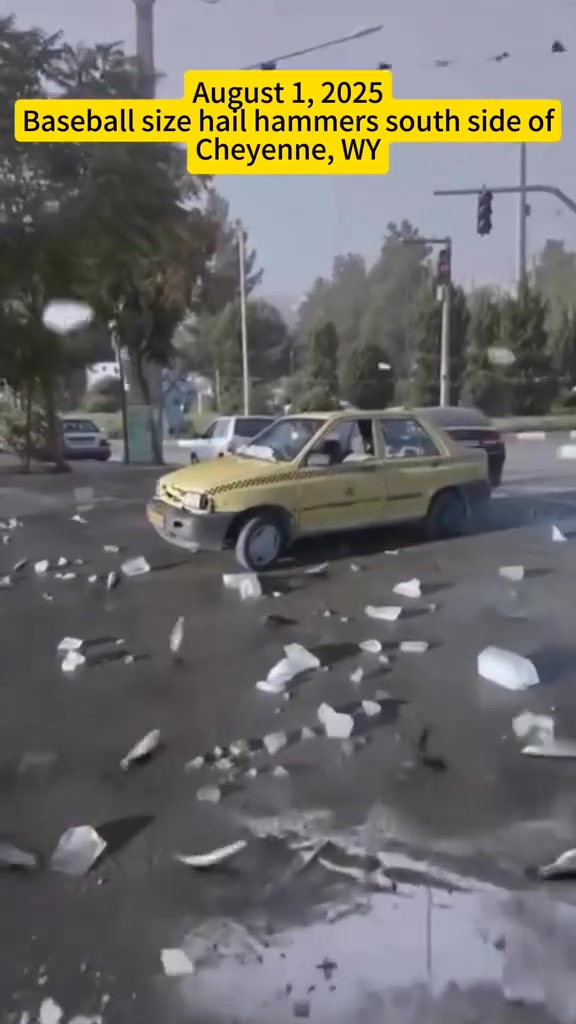 USA - August 1, 2025 Violent hailstorm caused damage in some areas