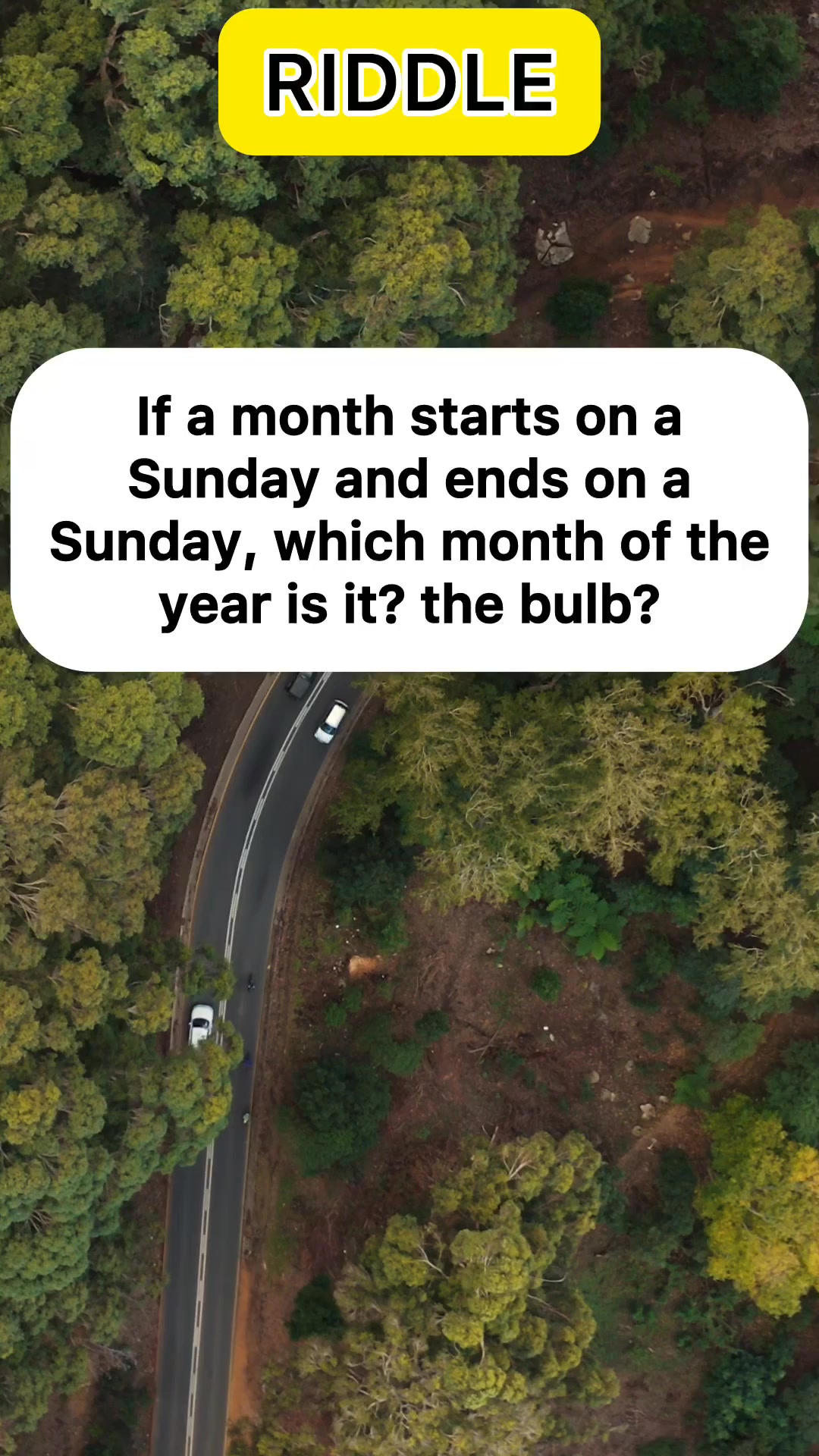 If a month starts on a Sunday and ends on a Sunday, which month of the ...