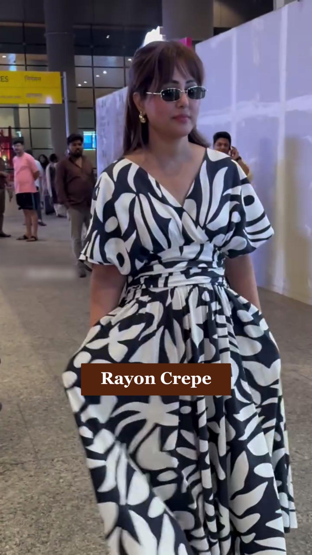 ? Hina Khan in Rayon Crepe Elegance Graceful, trendy, and 