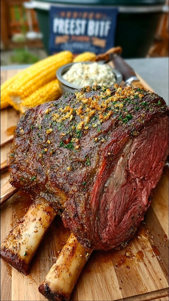 Pellet Smoked Prime Rib with Cowboy Butter Ingredients: For the Prime ...