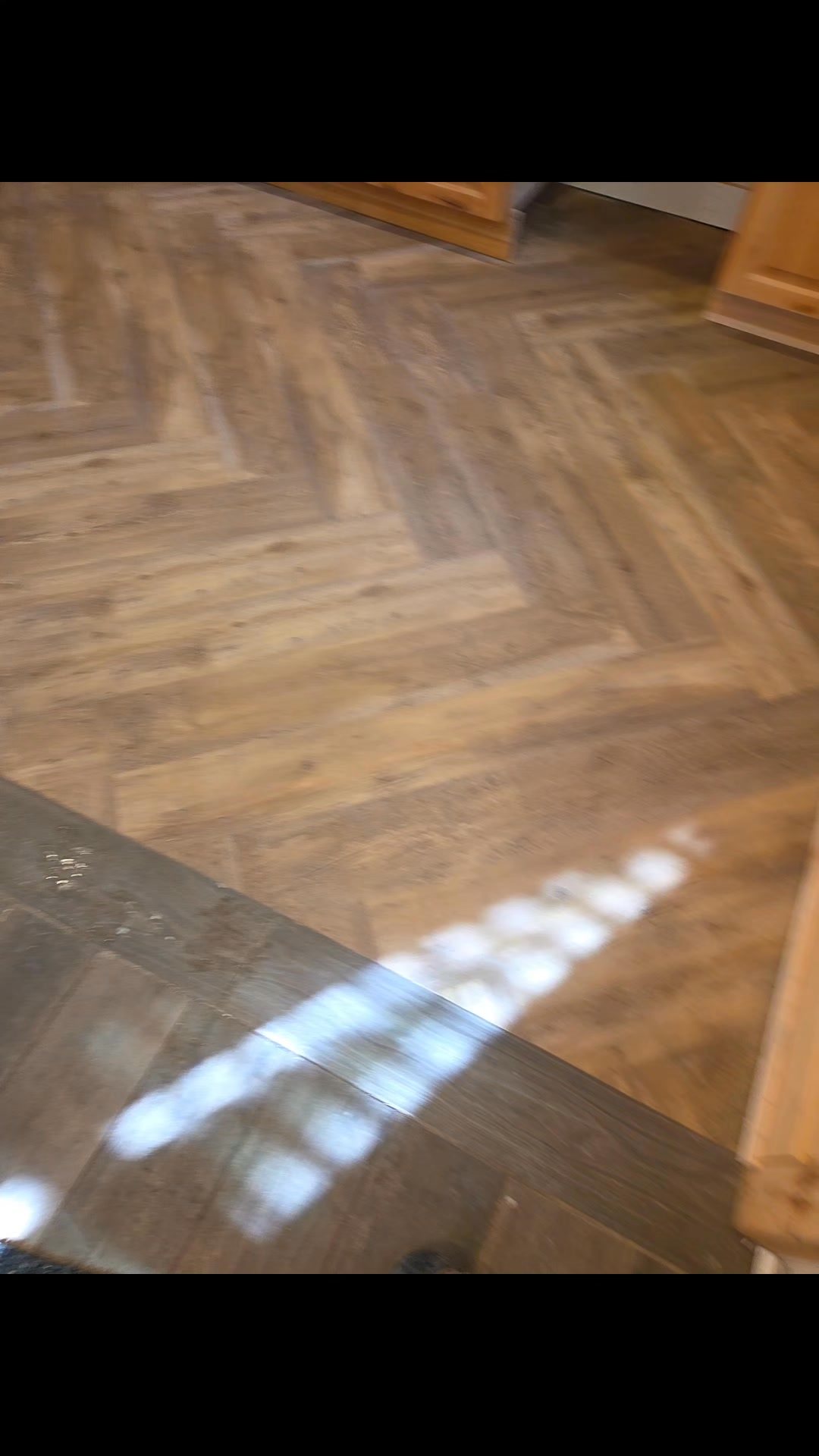 Finished up 500sq ft of glue down lvp in herringbone pattern. Had to ...