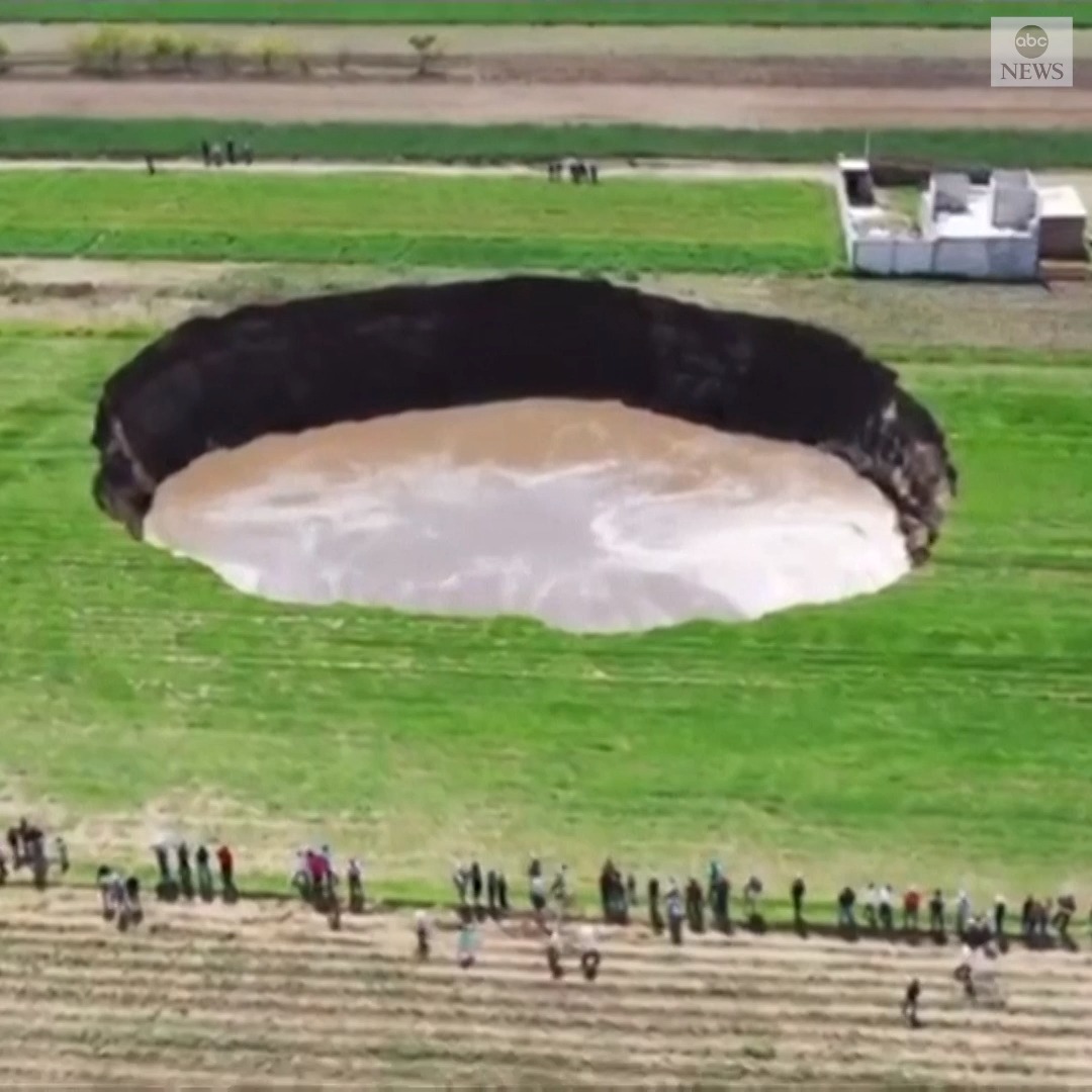 A sinkhole measuring about 230 feet across appeared in