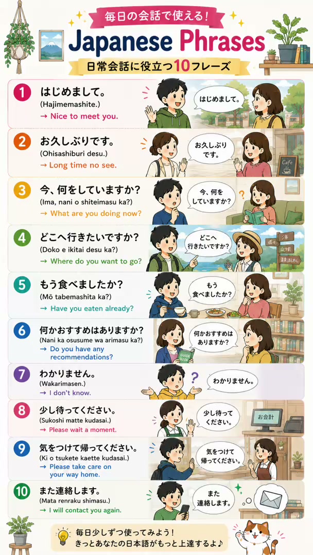(はじめまして！) 1. はじめまして。 (Hajimemashite.) 🇺🇸 Nice to meet you