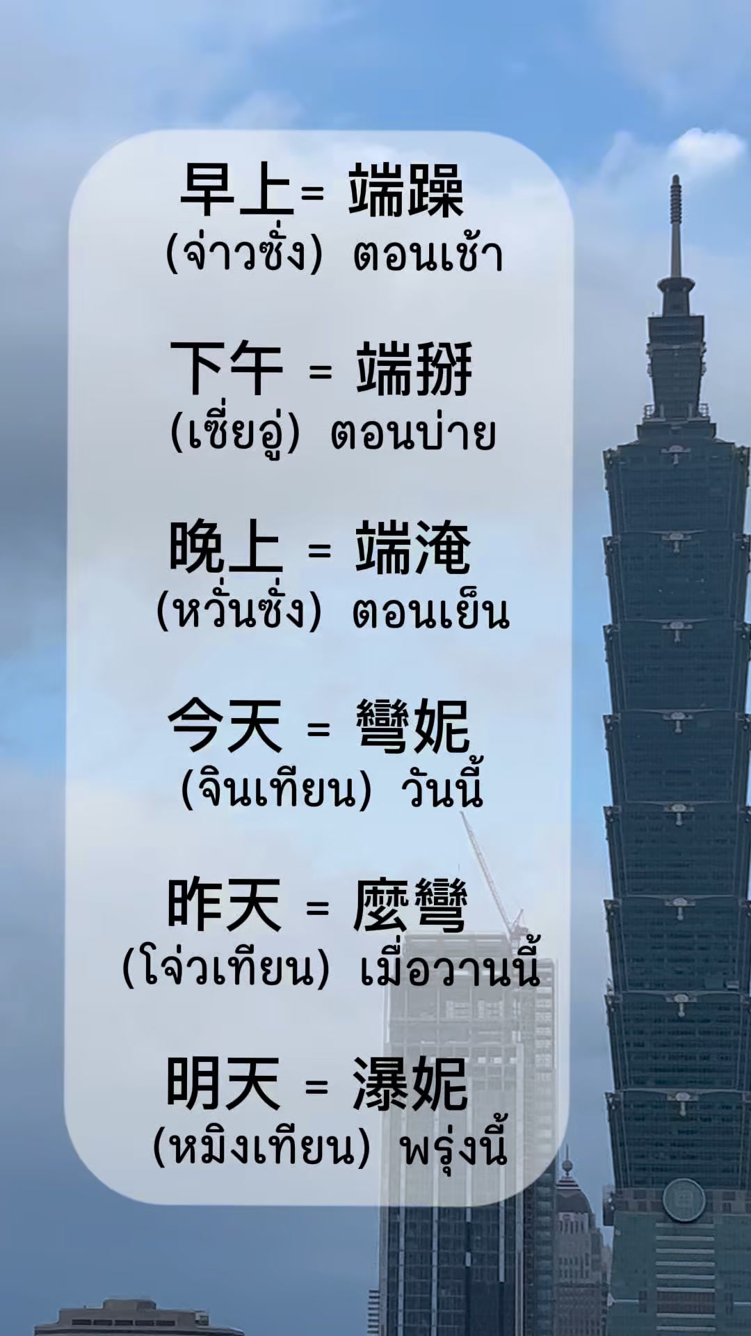 ตอนเช้า ตอนบ่าย #ภาษาจีน #คนไทยในไต้หวัน #ภาษาจีนกลาง #ภาษาจีน | พ่อ