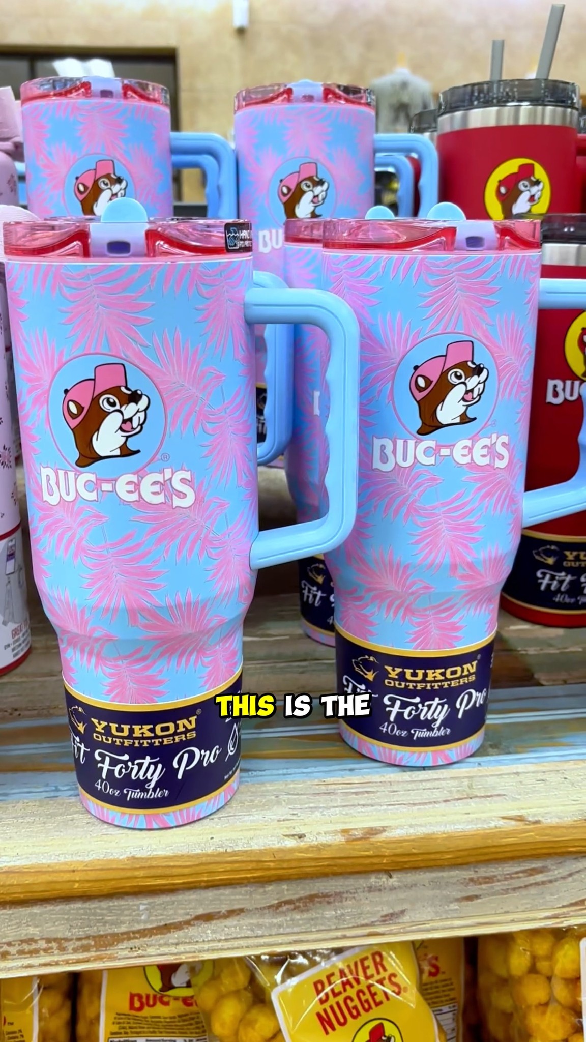 Pink Palm Fit40 Tumbler from Buc-ee's - we love this design
