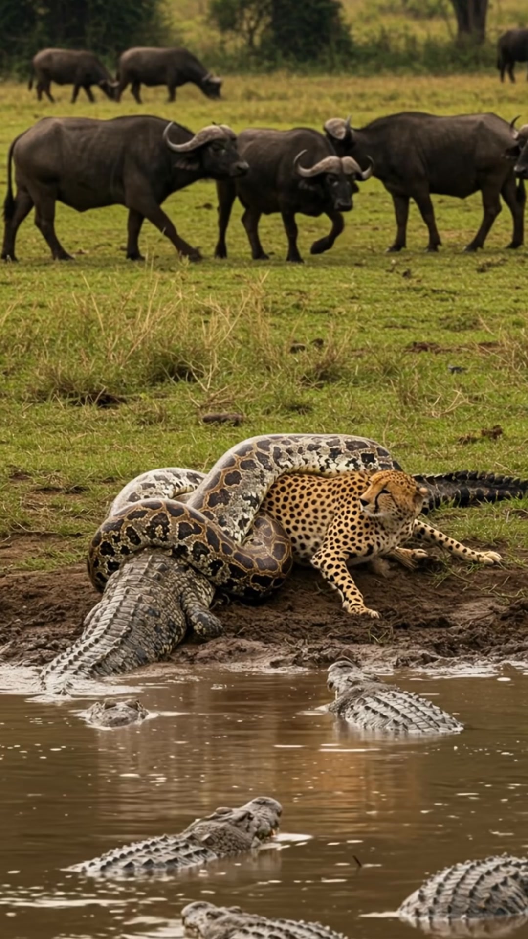 Python VS Cheetah and Crocodile #wildlife #animals #wildanimals # ...
