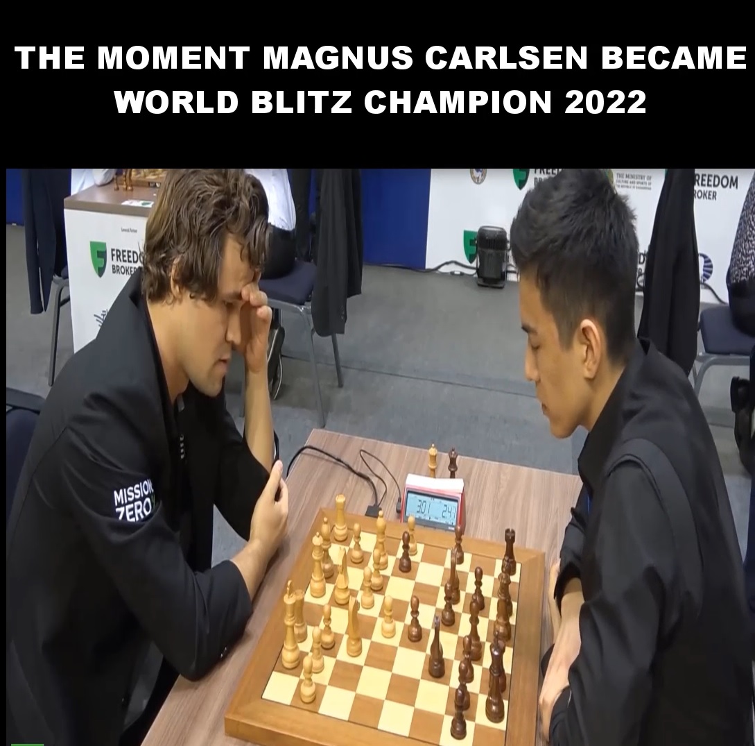 THE MOMENT MAGNUS CARLSEN BECAME WORLD BLITZ CHAMPION 2022 | Mhey ...