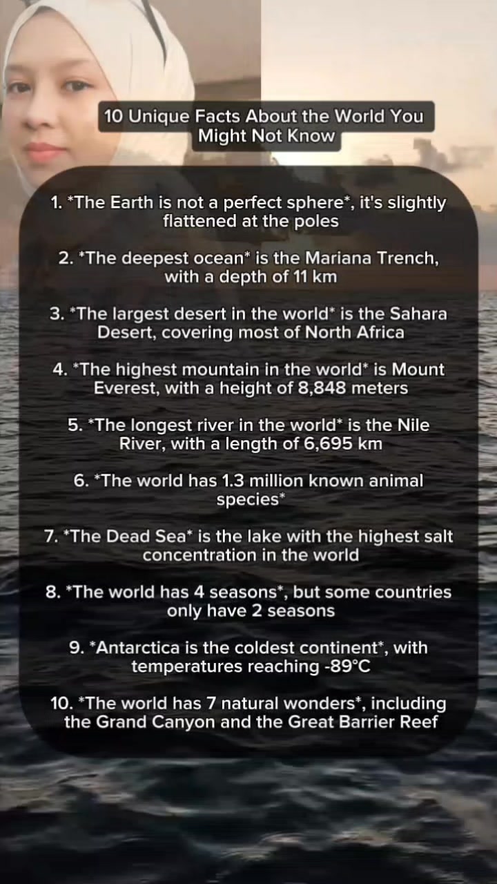 10 Unique Facts About the World You Might Not Know #InterestingFacts # ...