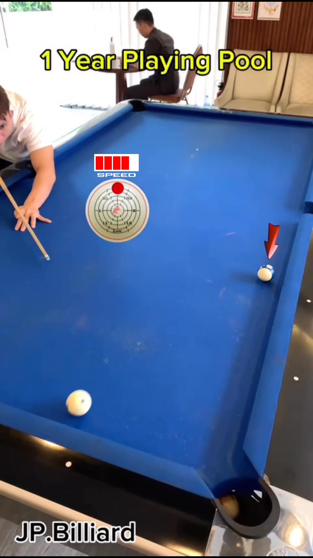 Speed control at controling the cue ball #billiard #billiards # ...