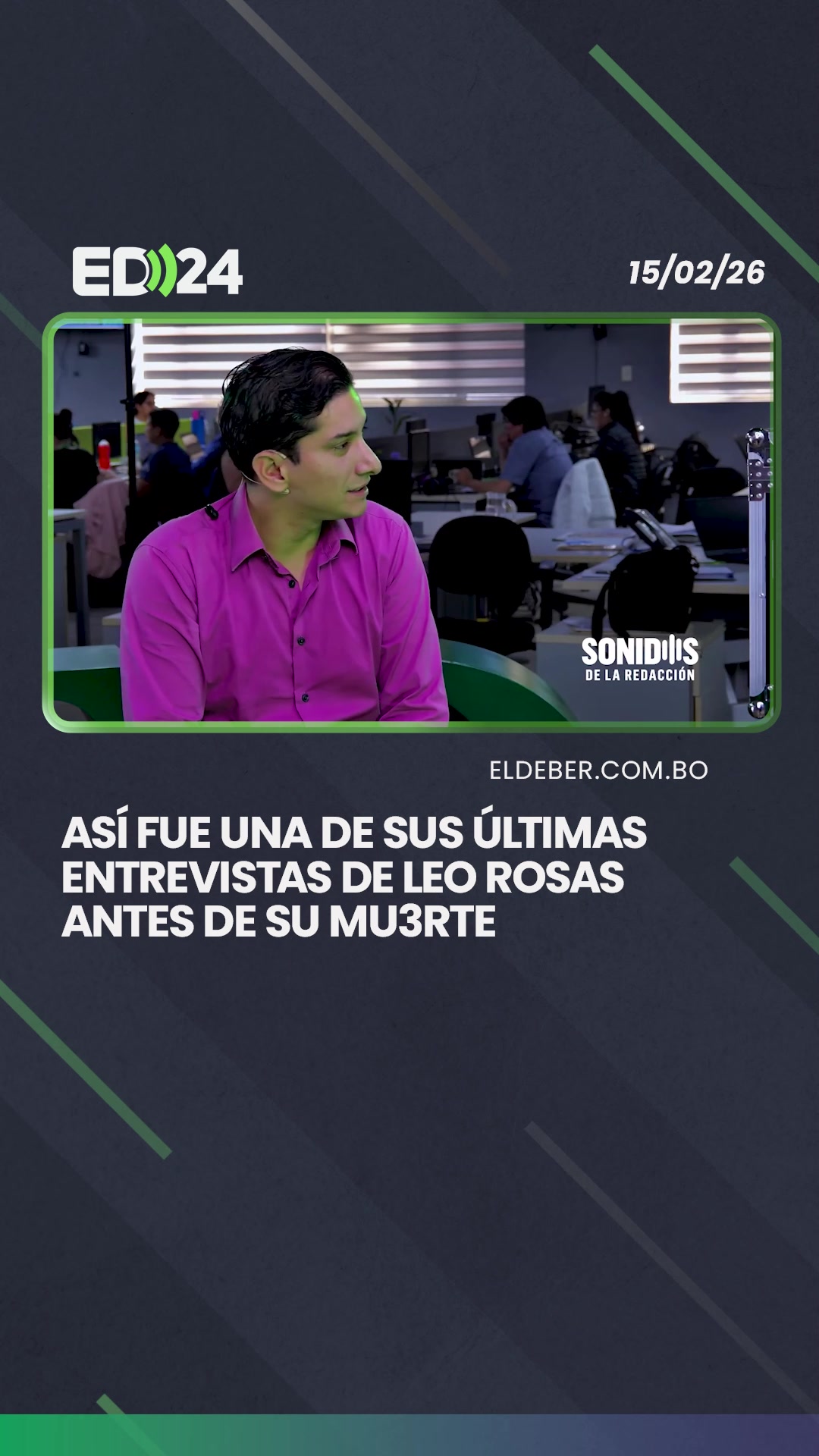 Este domingo se confirmó el fall3cimiento del cantante boliviano Leo ...