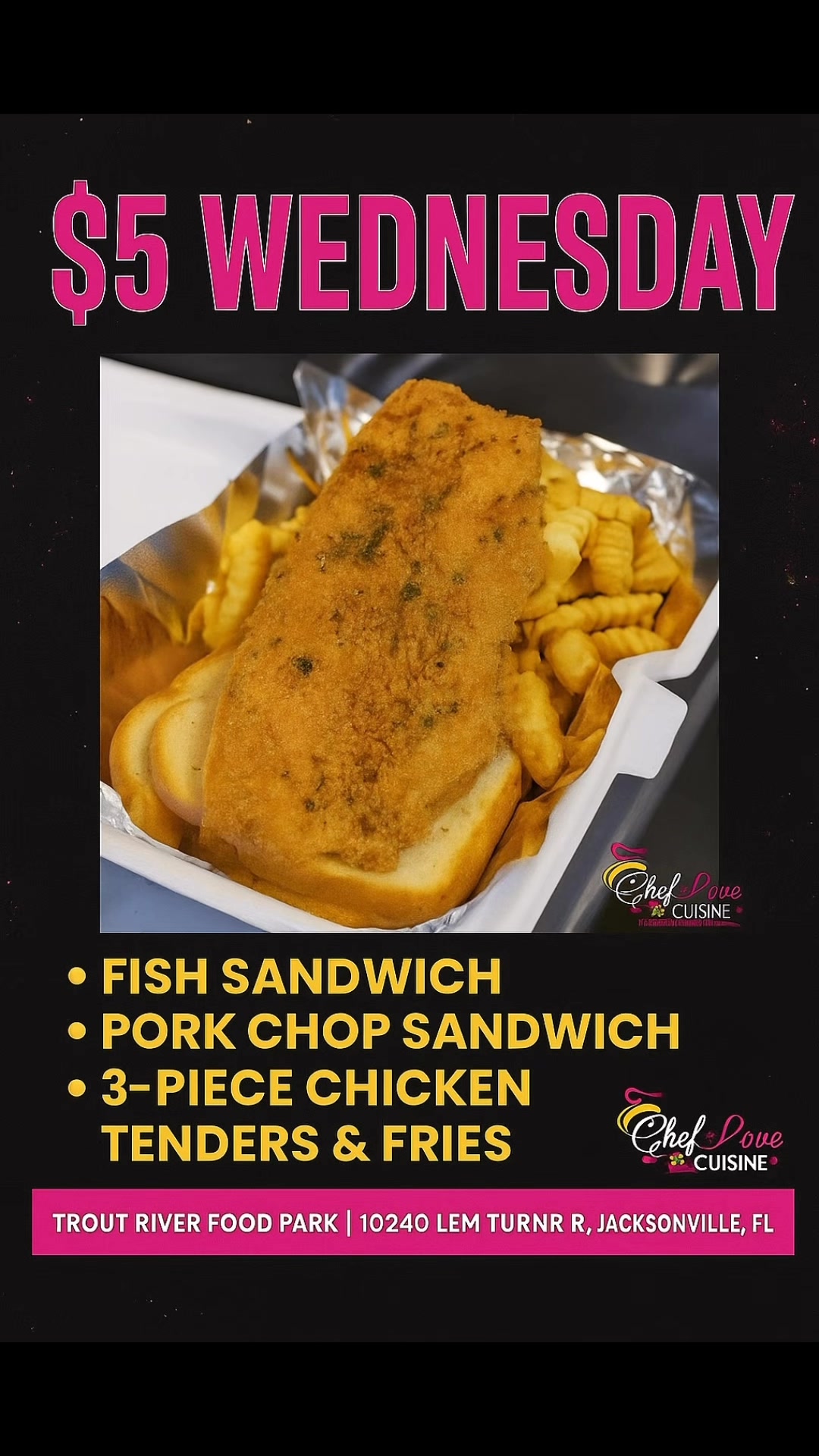 💸 Who said you need big money to eat GOOD? $5 gets you: 🍗 Juicy tenders ...