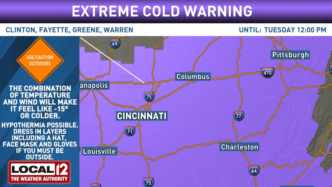**THIS WARNING HAS EXPIRED** ⚠️ An Extreme Cold WARNING has been issued ...