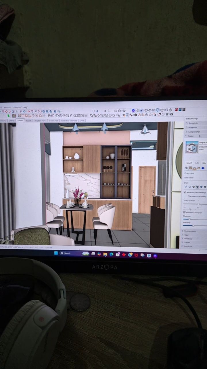 Sketchup kitchen interior freelance work Render using D5 render ...