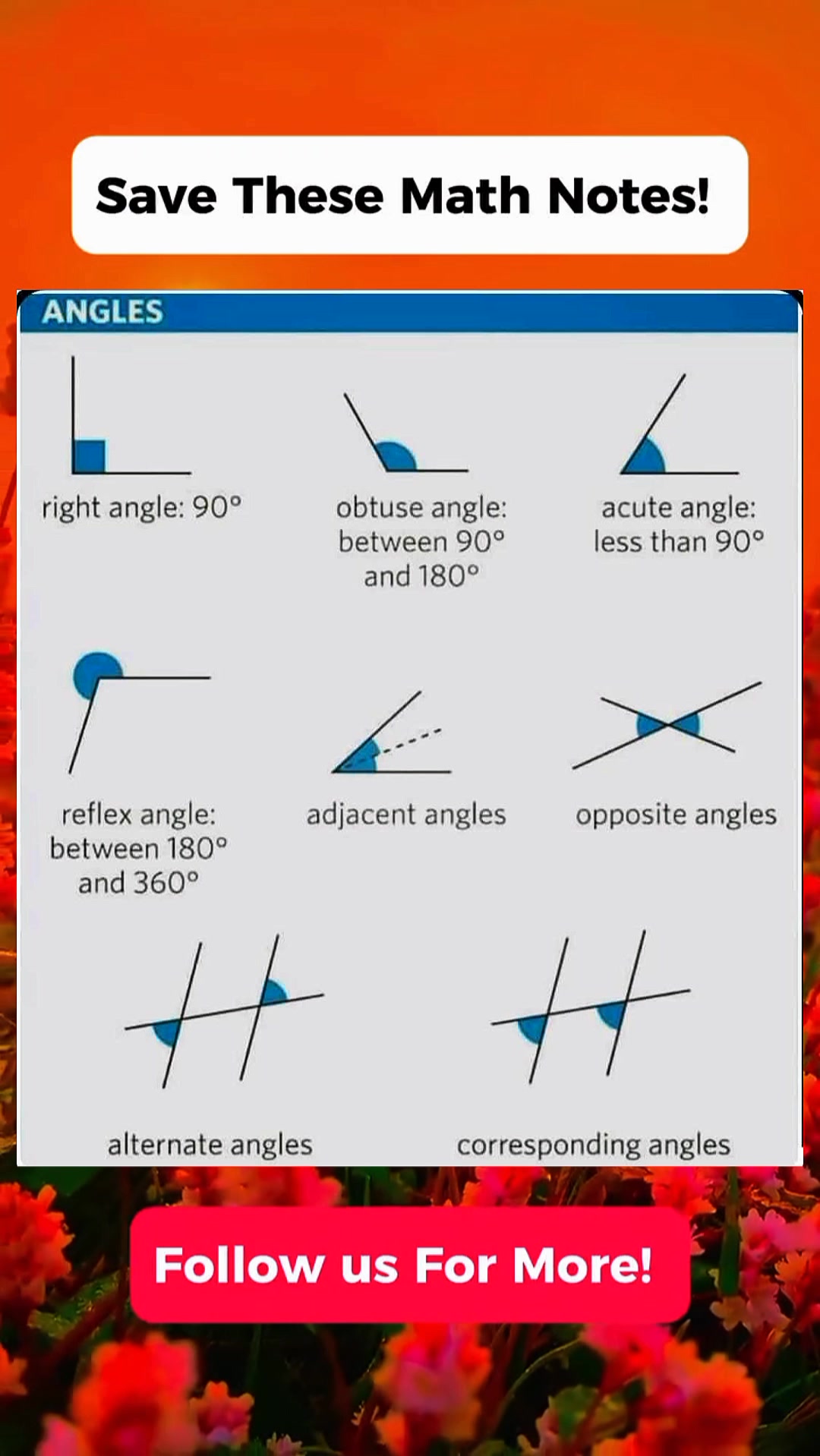 Useful Angles Math Notes | Math Tricks Tutorial | Facebook
