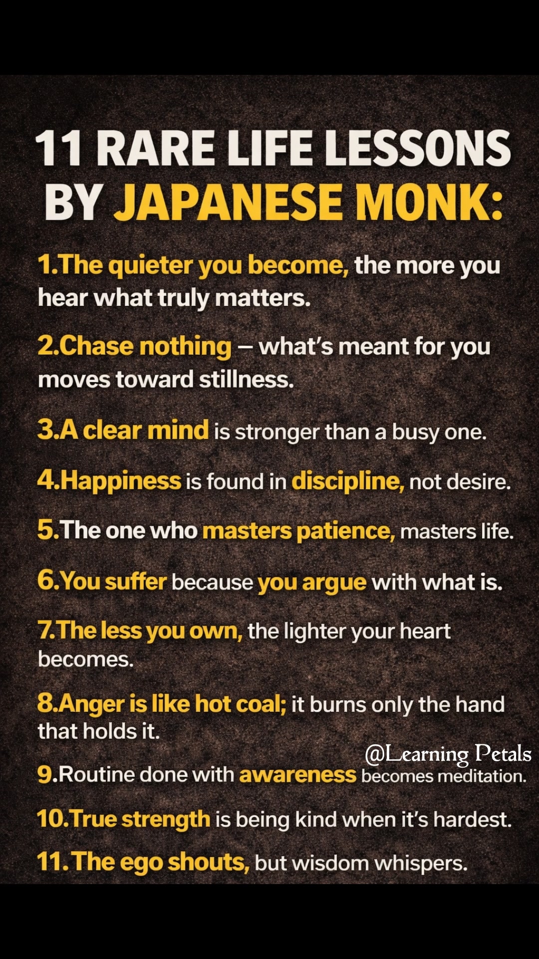 Rare Life Lessons By Japanese Monk | Learning Petals | Facebook
