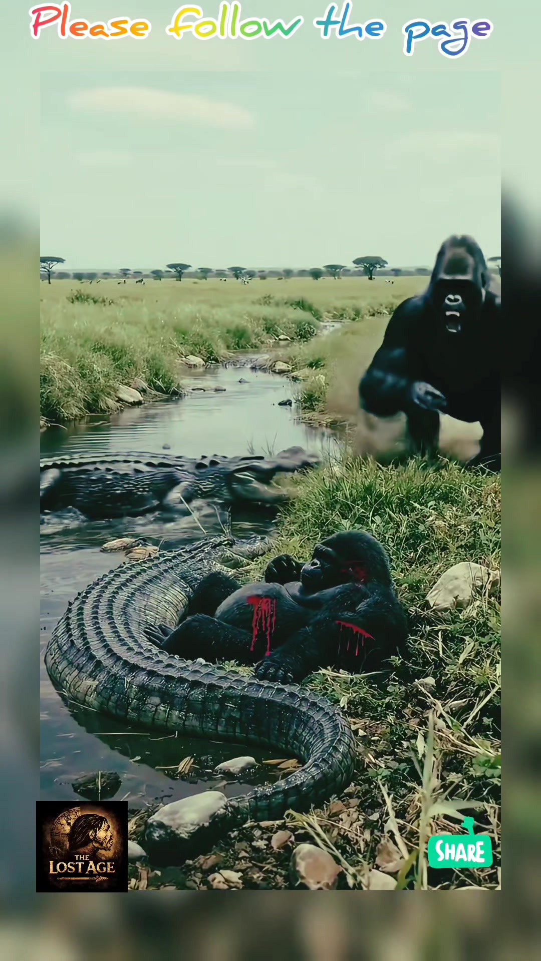In the heart of the savanna, a fierce crocodile dares to attack a ...