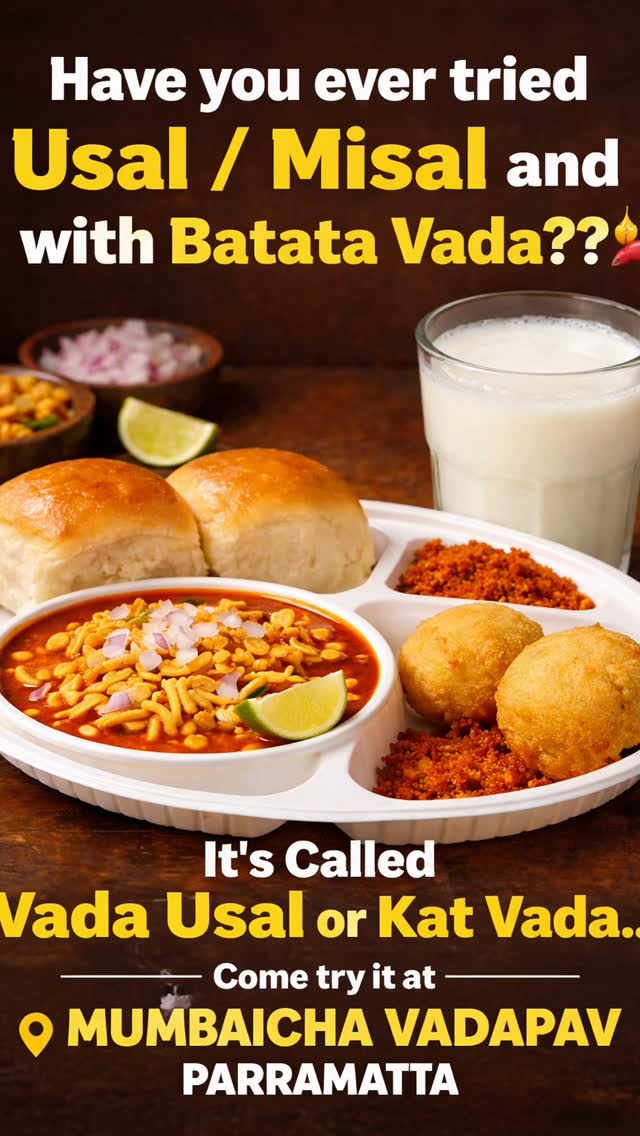 Ever tried Misal + Batata Vada? 😍 It’s called Vada Usal / Kat Vada 🔥 ...
