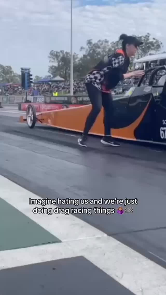 Imagine hating us and we’re just minding our business at the drag track ...