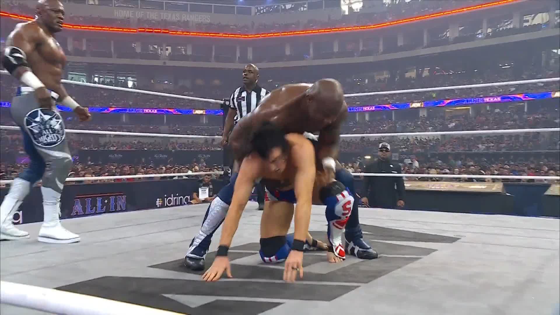 Speedball Bailey just got German Suplexed OVER the top rope by Shelton ...