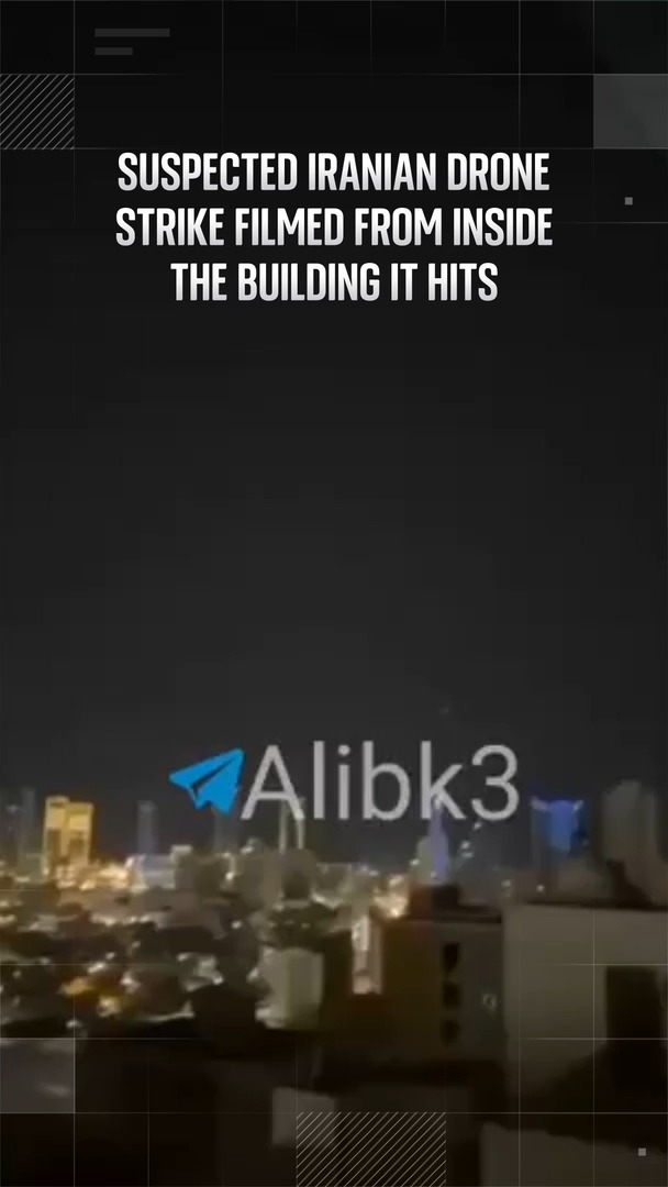 This is the moment a suspected Iranian drone strikes a high-rise ...