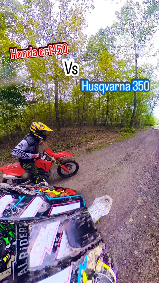 Honda crf450 vs Husqvarna 350 stitch both POVs . . . . #crf450 # ...