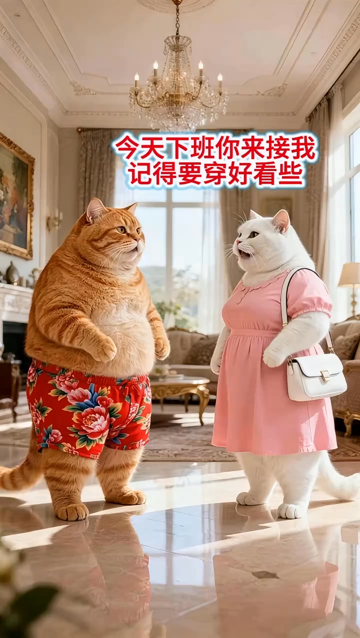 头顶一块布，胖橘我最富，胖橘来接老婆下班了...哈哈 #萌宠出道计划 #橘猫 #胖橘 #搞笑萌宠 #猫咪的迷惑行为 | Xing Qing ...