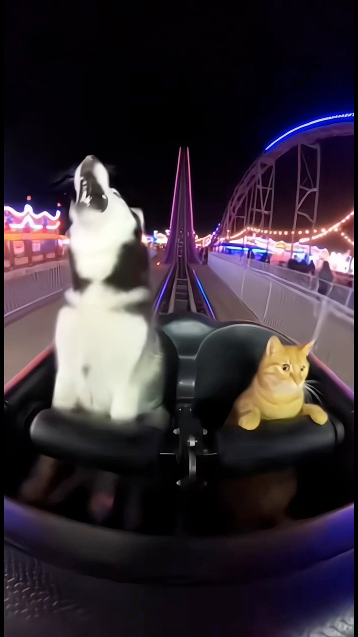 Funny husky reaction on a rollercoaster ride! Nova the dramatic ...