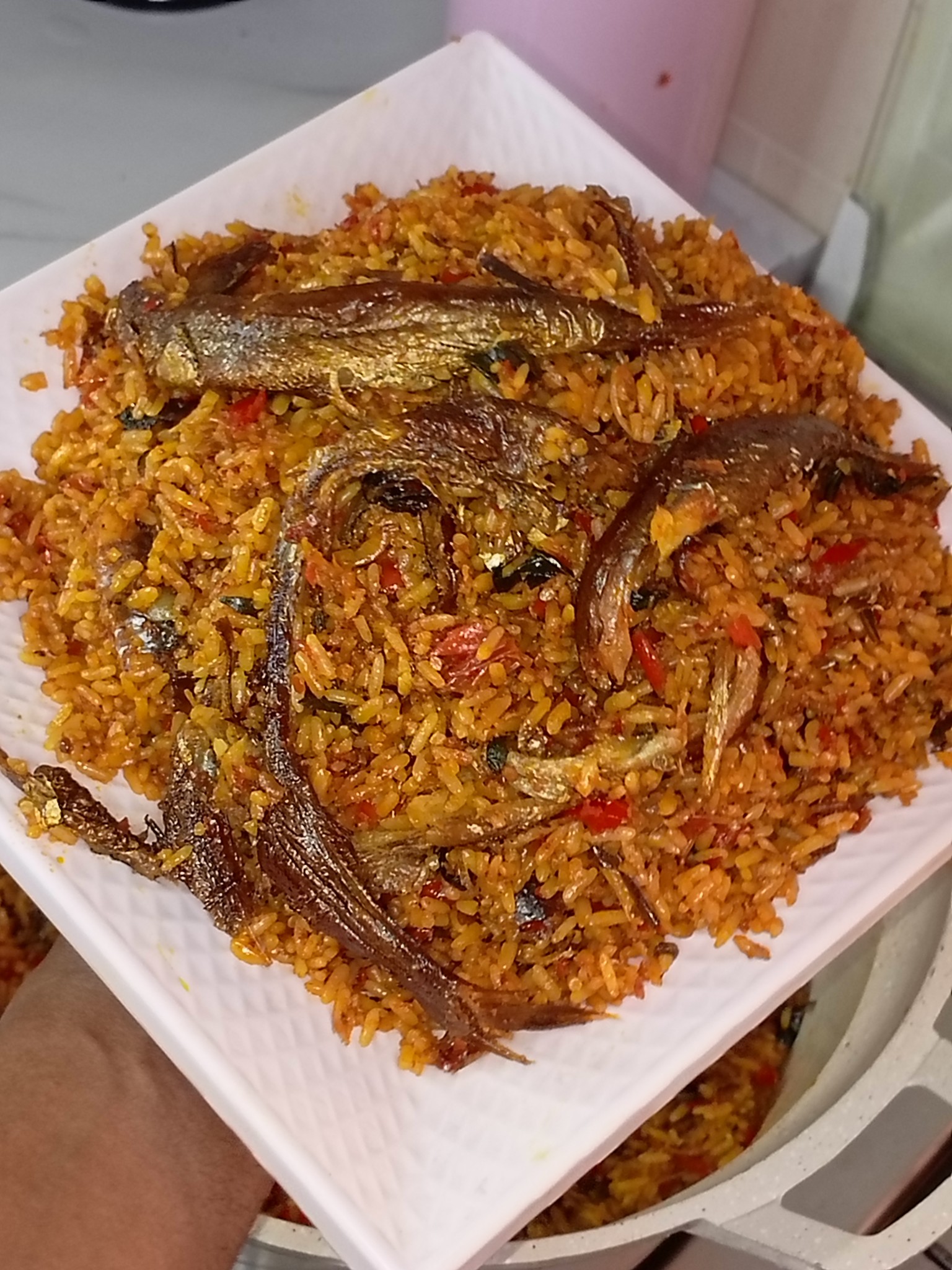 Local palm oil fried rice recipe (in one minute video length) | Chef ...
