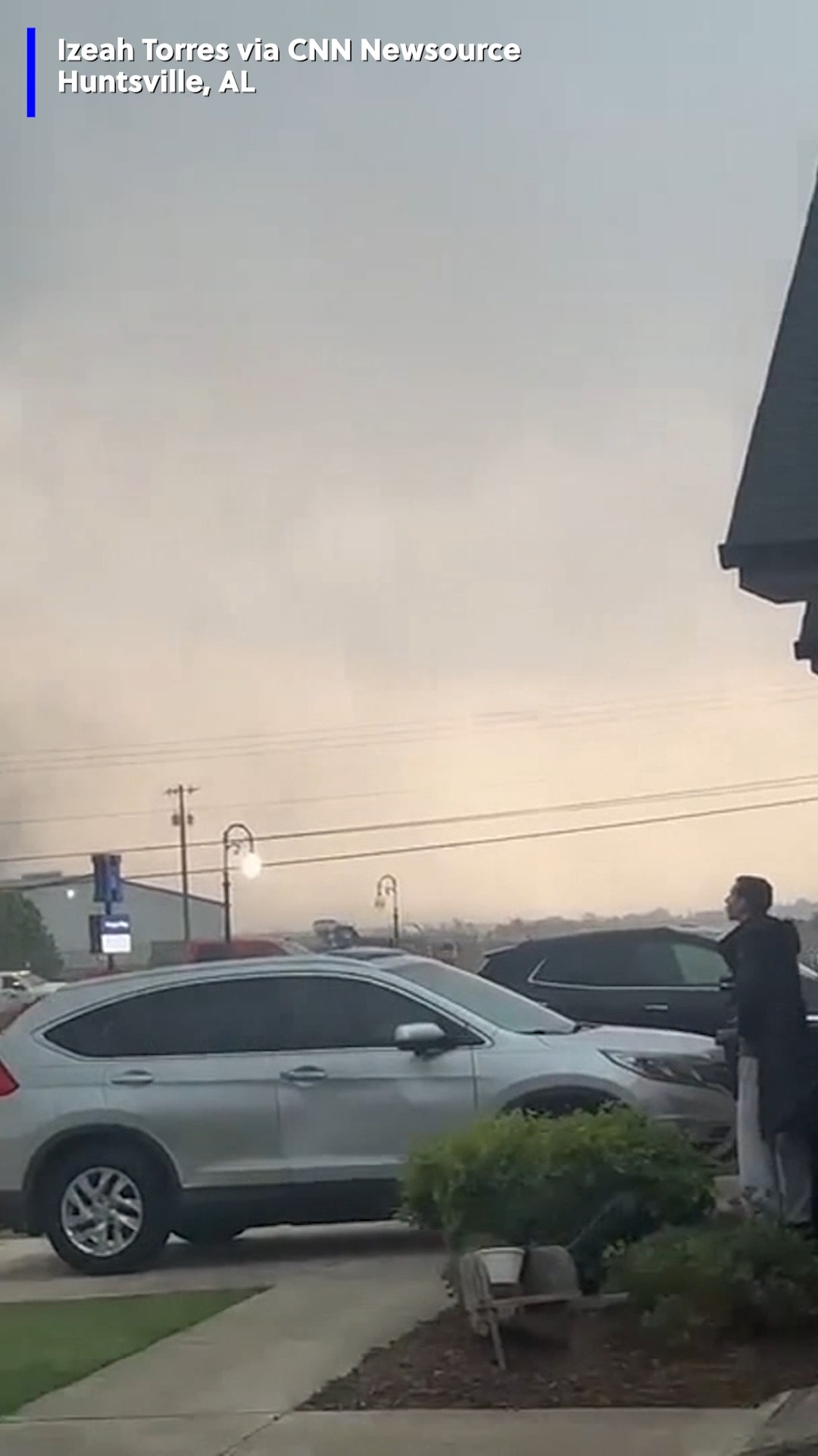 A tornado was spotted outside of Huntsville, Alabama, as severe weather ...