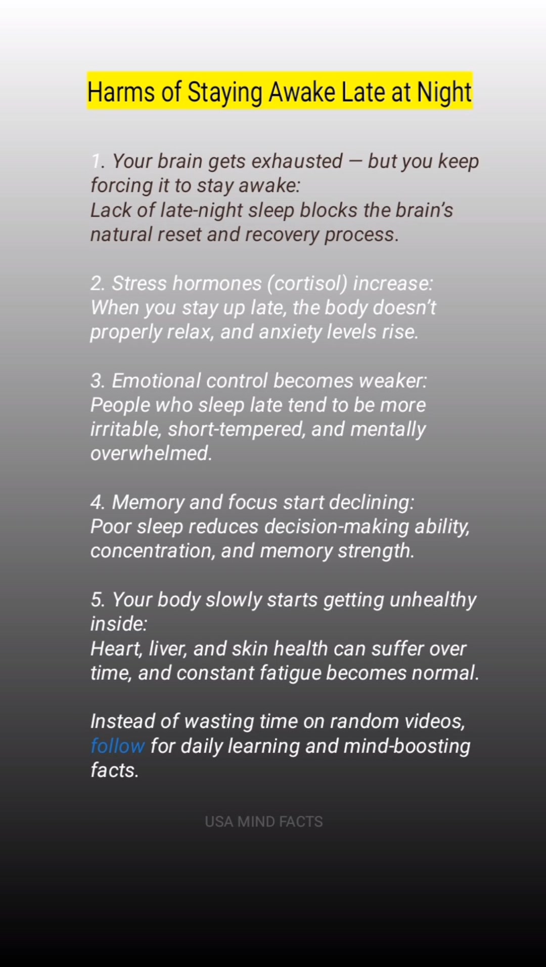 Harms of Staying Awake Late at Night #LateNightHabits #SleepHealth # ...