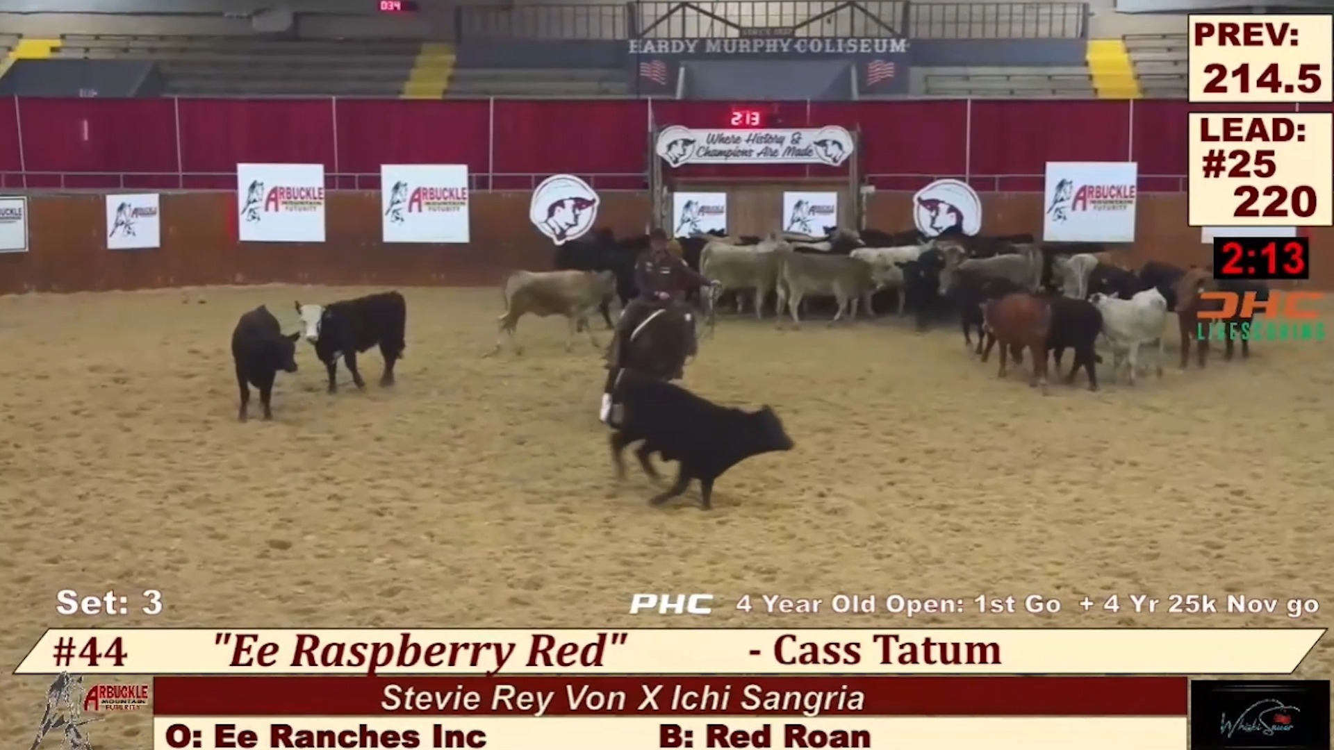 The first five sets of the 4YO Open 1st Go and 4-Year $25K Novice Go ...