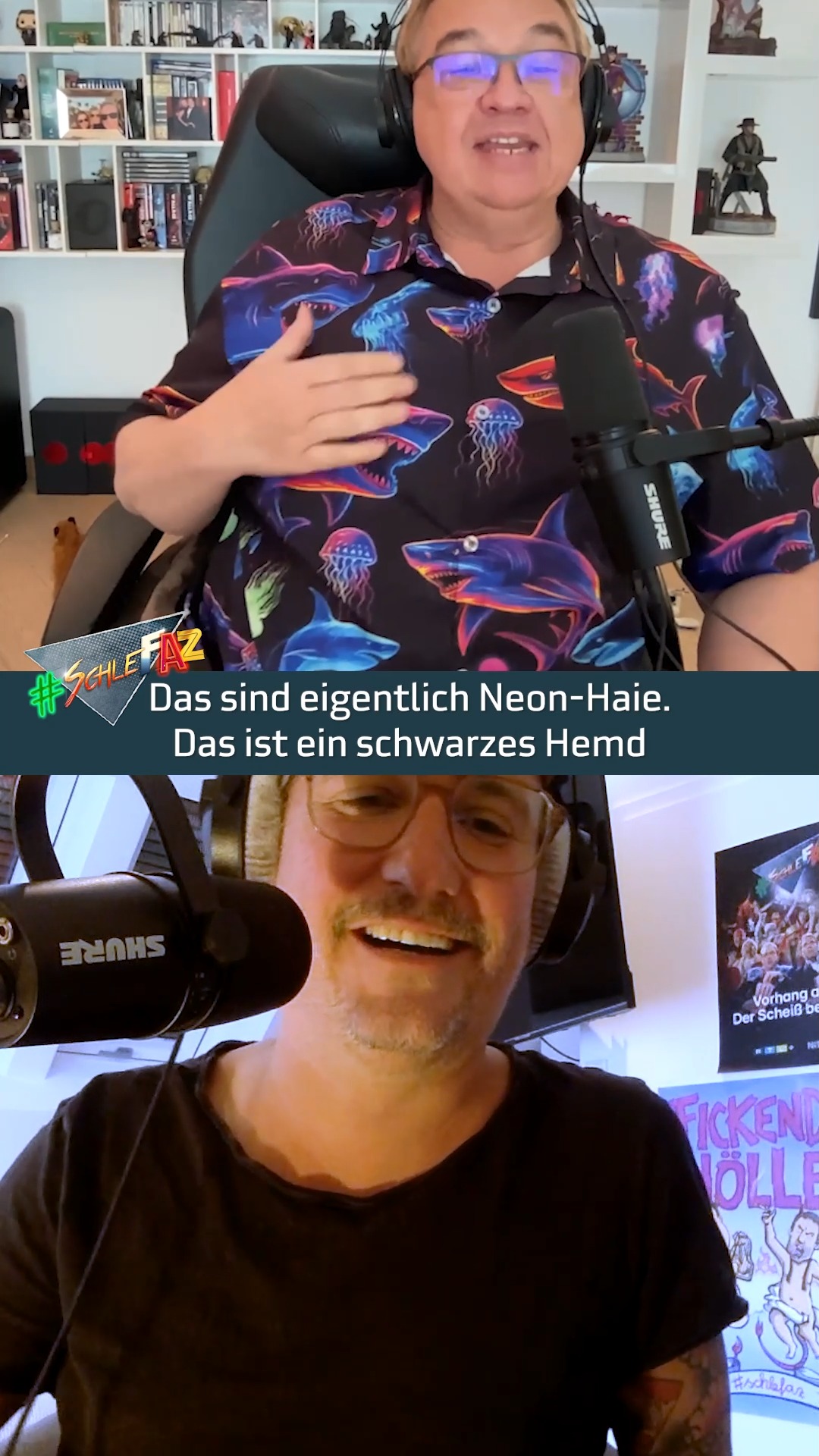 Der Hai ist nicht nur special für SchleFaZ. Er sieht an Oliver Kalkofe ...