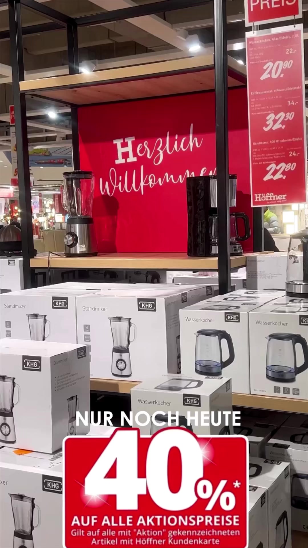 Sichert euch nur noch heute 4️⃣0️⃣%* RABATT auf ALLE Aktionspreise mit der Höffner Kundenkarte. Wir freuen uns auf euren Besuch in unserem Möbelhaus in Neuss. ▶️ #höffner #aktionspreis #höffi #neuss