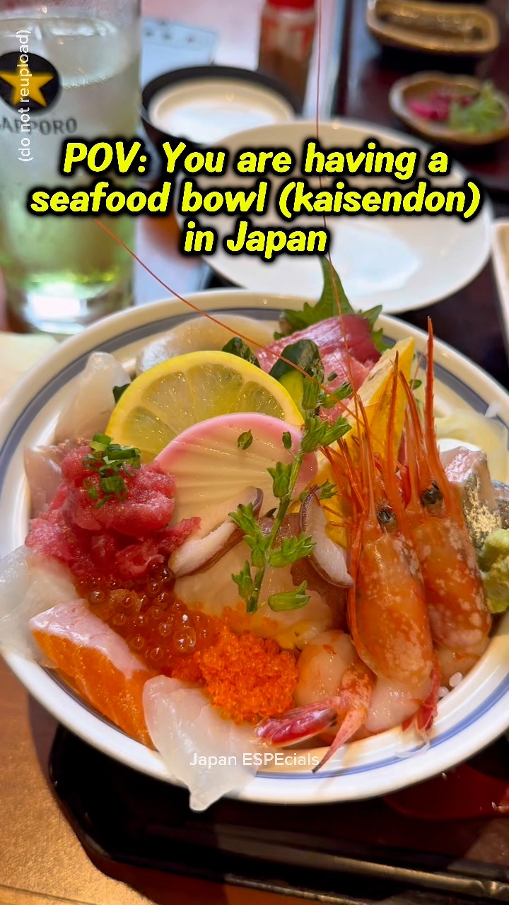 Kaisendon (Japanese seafood rice bowl) 🤤🍣 #kaisendon #seafood #rice