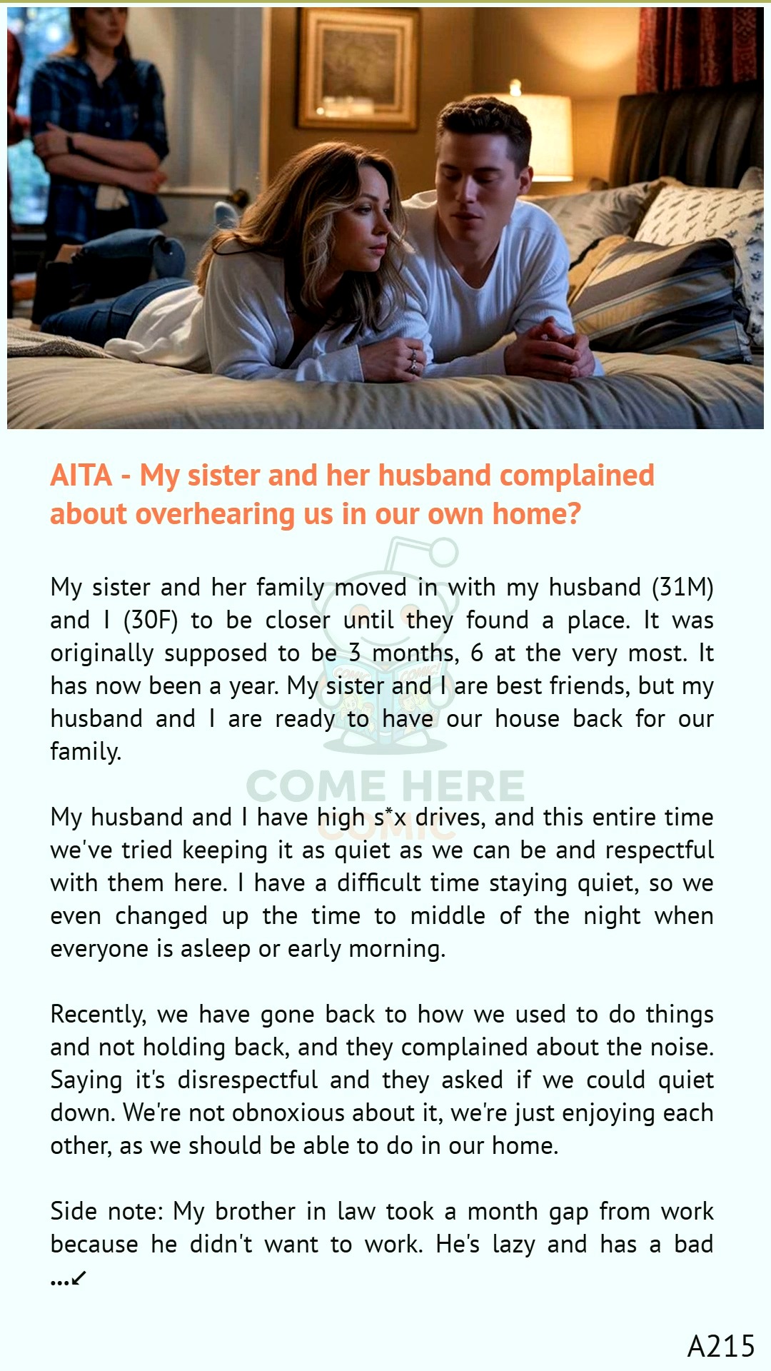 🤣 AITA - My sister and her husband complained 🐍 about overhearing us in ...