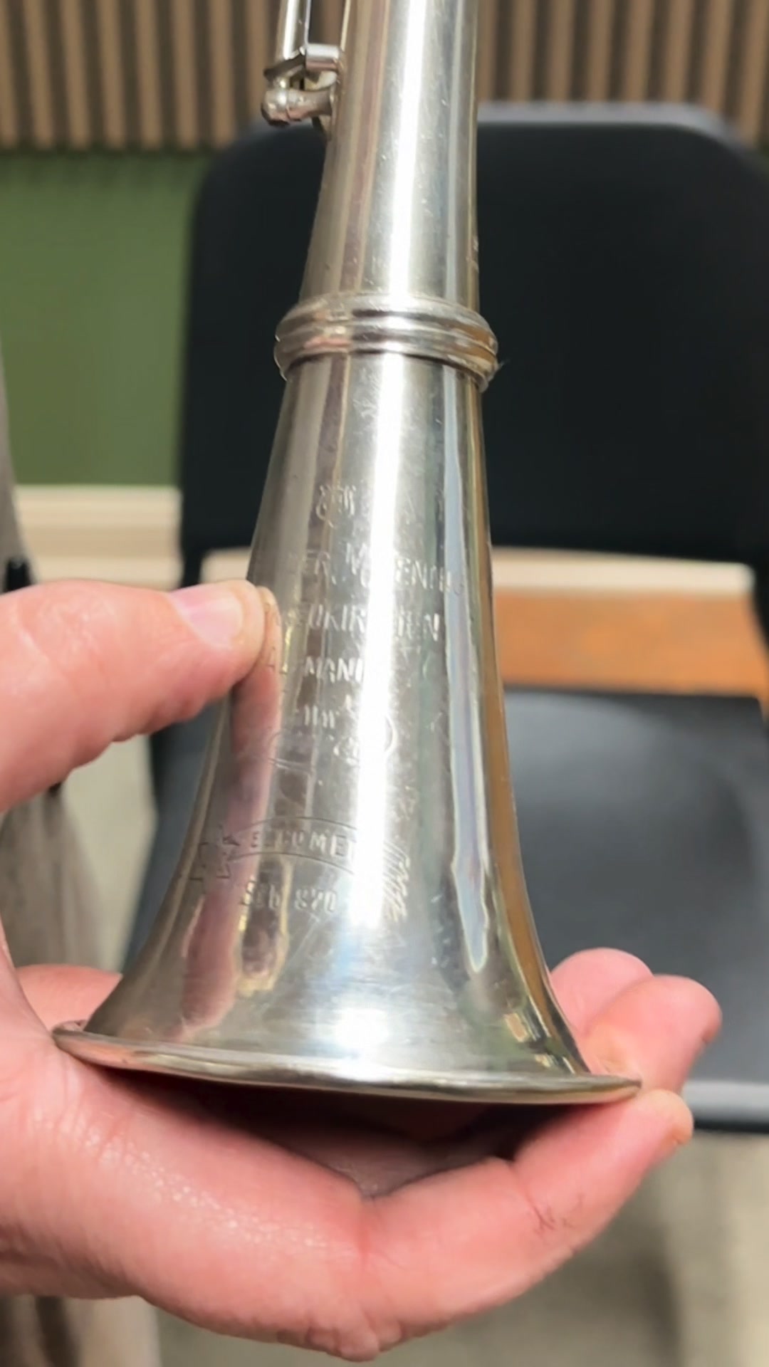 A customer brought in this really awesome metal clarinet for