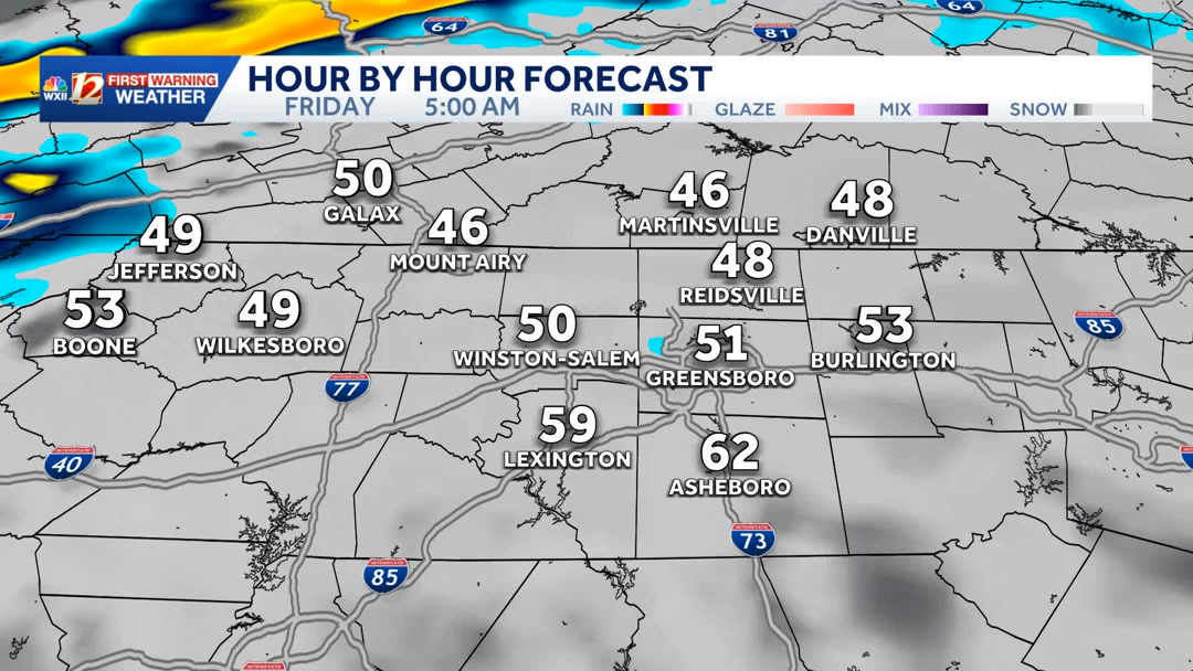 Friday's rain chance comes in the morning, along with some dense fog ...
