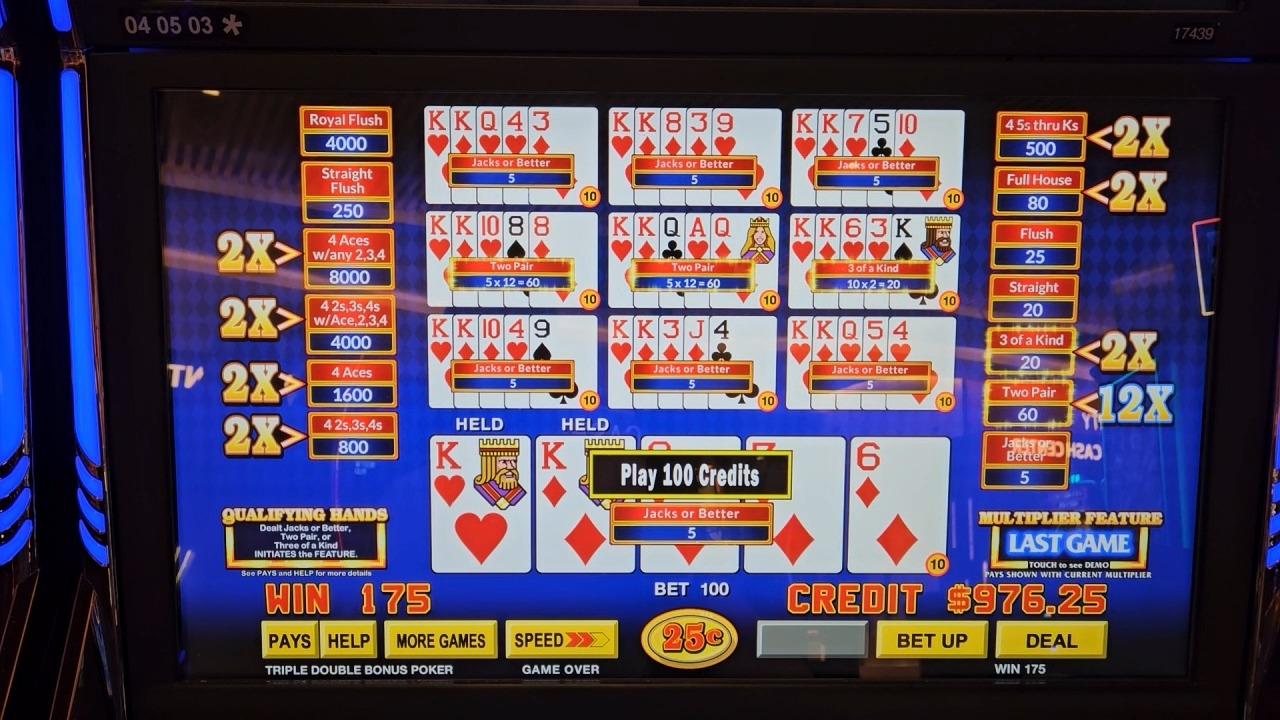 Video poker is hitting. If this is your game, come get yours